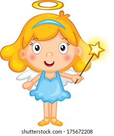 little girl fairy vector