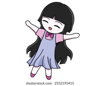 The little girl is feeling happy.