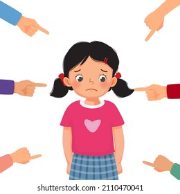 Little Girl Feeling Sad Guilty Ashamed Stock Vector (Royalty Free ...