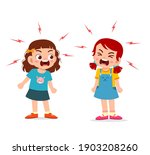 little girl fight and argue with her friend