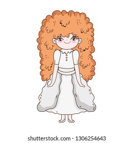 little girl in first communion celebration