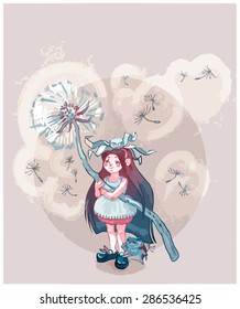 Little girl with flower