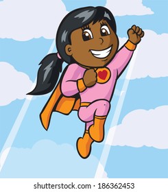 Little girl flying