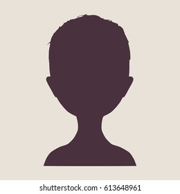 Little Girl Front View Silhouette. Vector Illustration. Cute adolescent girl portrait.