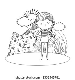 little girl in the garden character