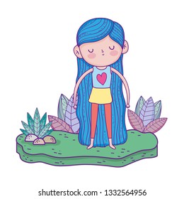 little girl in the garden character