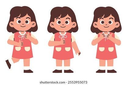 Little Girl Giving Thumbs Up Ok Gesture	
