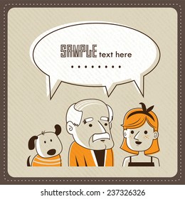 Little girl with grandpa & doggy