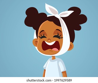 Little Girl Having a Toothache Feeling in Pain. Screaming child suffering from untreated cavities and oral health problems
