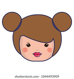 little girl head character