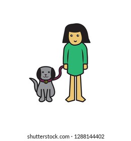 Little Girl and Her Lovely Pet