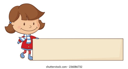 Little girl holds up your winter message.