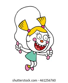 little girl jumping rope