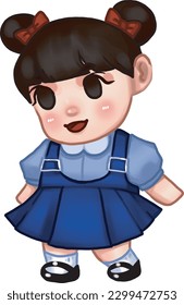 Little girl in kindergarten uniform
