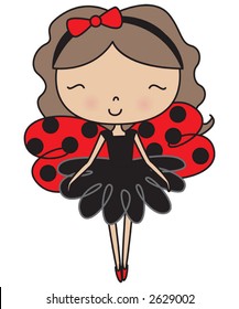 little girl in lady bug costume