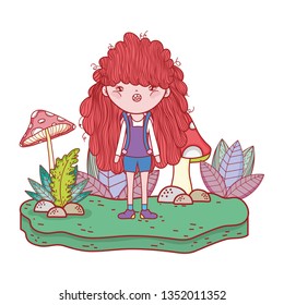 little girl in the landscape