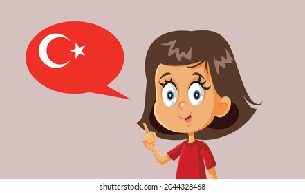 Little Girl Learning to Speak Turkish Vector Illustration
Cute primary student learning new foreign language at school
