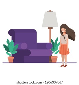 little girl in livingroom