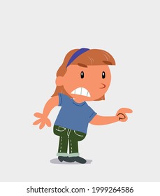  little girl on jeans waving a exam angrily