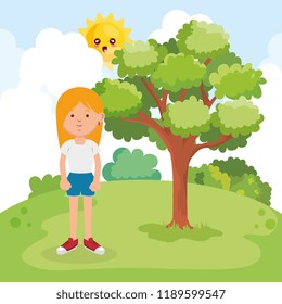 little girl on park character