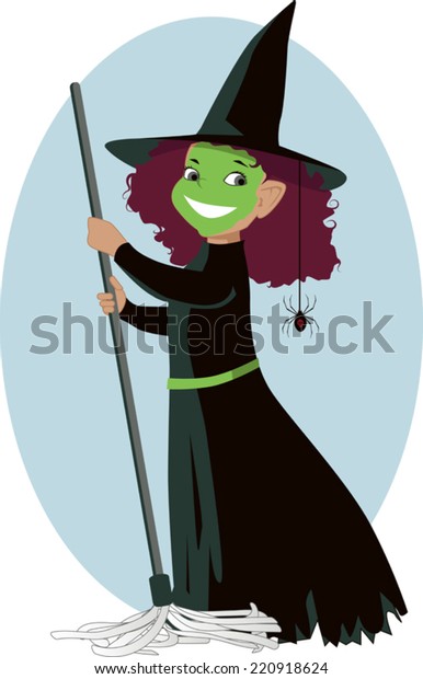 Little Girl On Wicked Witch West Stock Vector (Royalty Free) 220918624