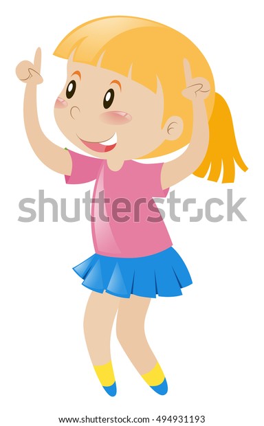 Little Girl Pink Dancing Illustration Stock Vector (Royalty Free ...