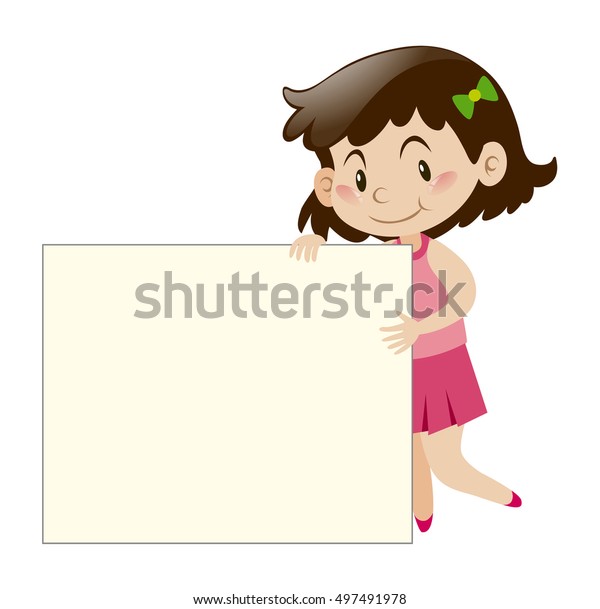 Little Girl Pink Holding Sign Illustration Stock Vector (Royalty Free ...