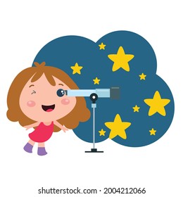 Little girl playing activity vector template design illustration