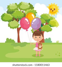 little girl playing on the park