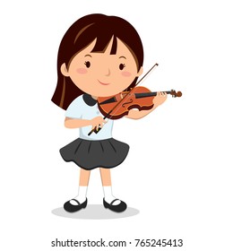 Little girl playing violin