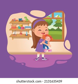 little girl in playroom character