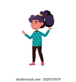 little girl with positive emotions dancing on birthday party cartoon vector. little girl with positive emotions dancing on birthday party character. isolated flat cartoon illustration