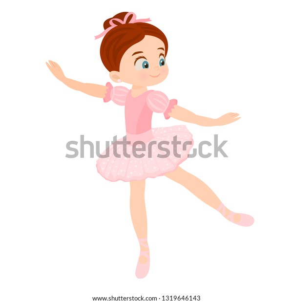 Little Girl Practicing Ballet Stock Vector (Royalty Free) 1319646143 ...