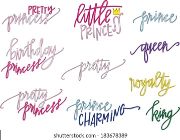 Little Girl Princess/Royalty Vector Set