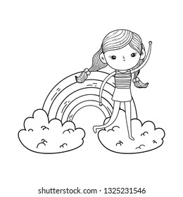 little girl in the rainbow character