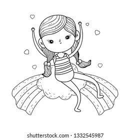 little girl in the rainbow character