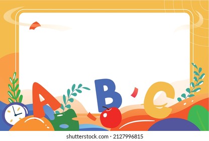 Little girl is reading a book and little boy is holding a pencil with a blackboard in the background, vector illustration, kid back to school illustration