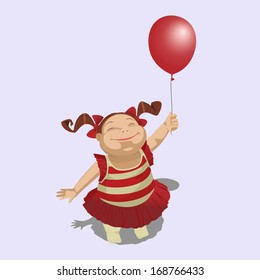 Little girl with red balloon