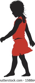 Little Girl in Red Skirt