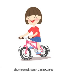 little girl riding a bicycle