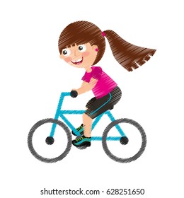 Little girl riding bicycle