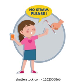 A little girl said no straw, please ! An ecology campaign