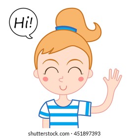 clipart bambina hallo ciao zeggen dice meisje