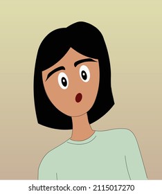little girl with shock expression vector