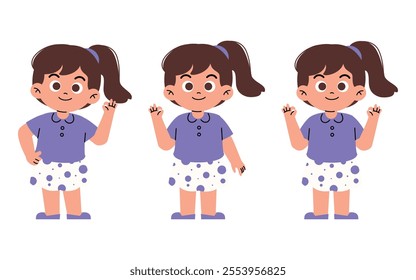 Little Girl Showing Ok Gesture Accepting Something	
