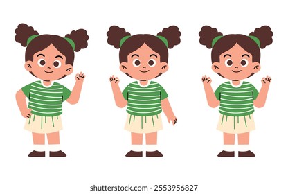 Little Girl Showing Ok Gesture Accepting Something	
