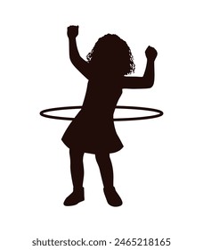 little girl silhouette. little girl isolated on white background. Vector illustration. hand drawn little girl.