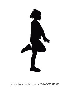 little girl silhouette. little girl isolated on white background. Vector illustration. hand drawn little girl.