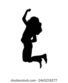 little girl silhouette. little girl isolated on white background. Vector illustration. hand drawn little girl.