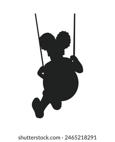 little girl silhouette. little girl isolated on white background. Vector illustration. hand drawn little girl.